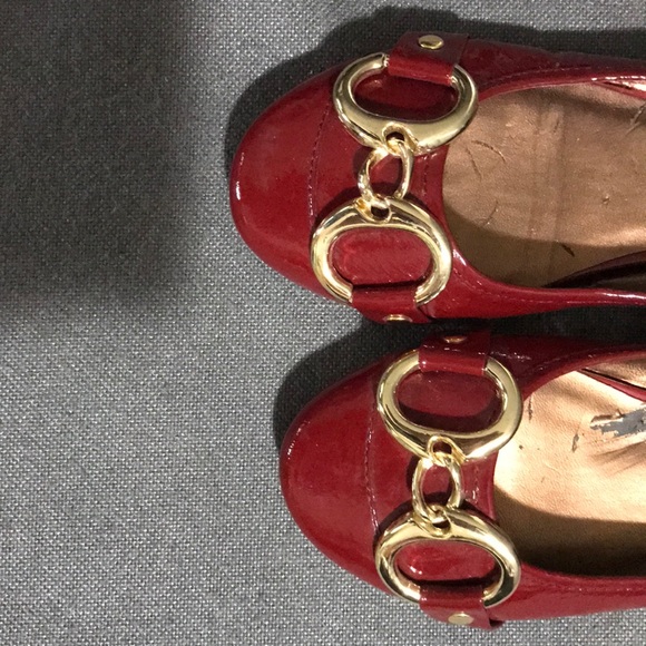 Two Lips sz 6 deep red flats - Picture 3 of 6